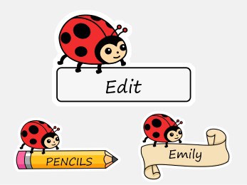 Ladybug labels name tags printable classroom decoration animal
