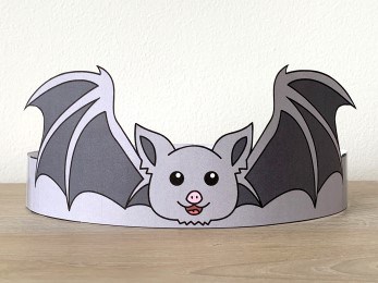 Bat Halloween costume craft template crown for kids