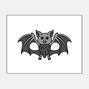Bat Halloween mask template coloring page for kids