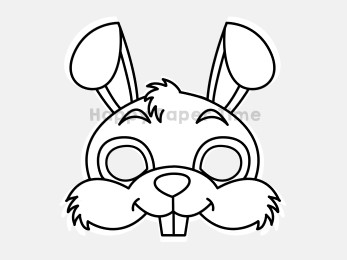 Bunny paper mask rabbit pet animal coloring craft activity for kids