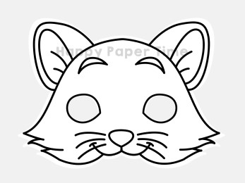 Cat paper mask pet animal coloring craft activity for kids