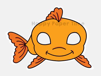 Goldfish paper mask pet animal template craft activity for kids