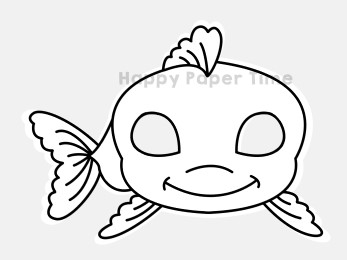 Goldfish paper mask pet animal coloring craft activity for kids