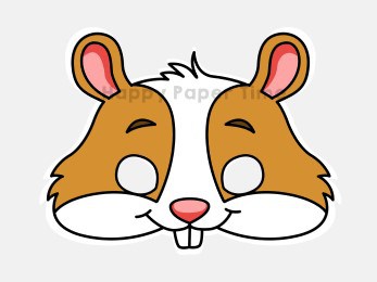 Hamster paper mask pet animal template craft activity for kids