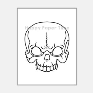 Skull Halloween coloring sheet printable craft for kids