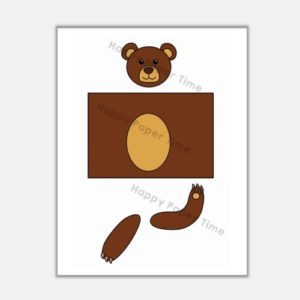 Bear toilet paper roll craft forest woodland printable decoration template for kids