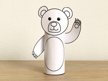 Bear toilet paper roll forest craft for kid - Coloring print - Happy Paper  Time