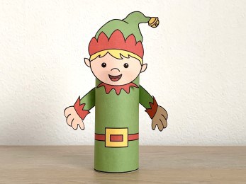 Christmas Elf toilet paper roll craft Christmas printable decoration template for kids