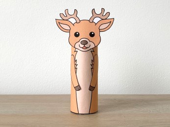 Deer toilet paper roll craft forest woodland printable decoration template for kids