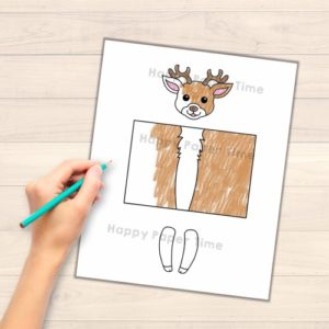 Deer toilet paper roll craft forest woodland printable coloring decoration template for kids