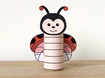 Ladybug toilet paper roll craft bug insect printable decoration template for kids