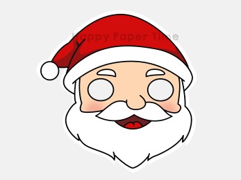 Santa Claus paper mask Christmas craft activity for kids