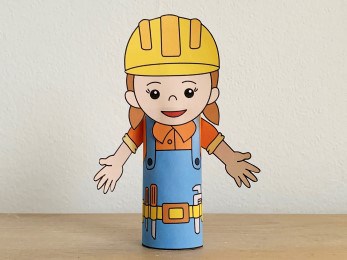 construction worker builder toilet paper roll printable craft activity for kids