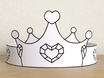 prik Korridor kanal Heart princess coloring crown printable Valentine craft - Happy Paper Time