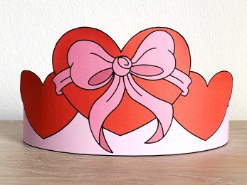 hearts paper crown valentine costume craft printable headband template for kids
