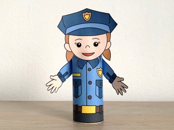 police officer toilet paper roll printable craft activity for kids