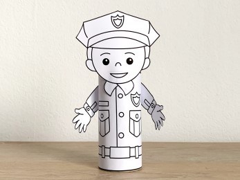 police officer toilet paper roll printable coloring craft activity for kids
