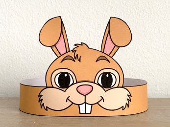 bunny paper crown headband printable rabbit craft activity for kids