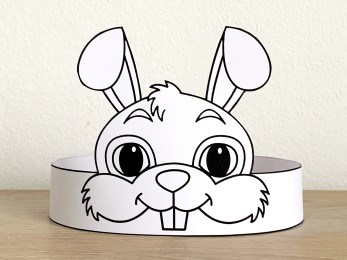 bunny paper crown headband printable coloring pet rabbit animal craft activity for kids