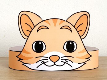 cat paper crown headband printable pet animal craft activity for kids