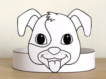 dog puppy paper crown headband printable coloring pet animal craft activity for kids