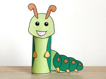 caterpillar toilet paper roll craft bug insect printable decoration template for kids