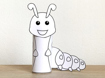 caterpillar toilet paper roll craft bug insect printable coloring decoration template for kids
