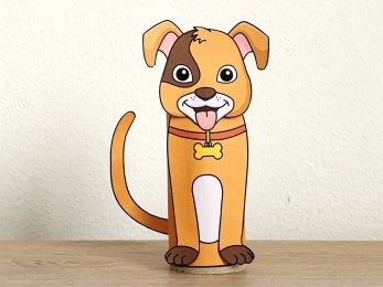 dog puppy toilet paper roll craft pet animal printable decoration template for kids