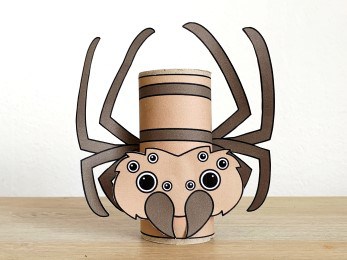 spider toilet paper roll craft bug insect printable Halloween decoration template for kids