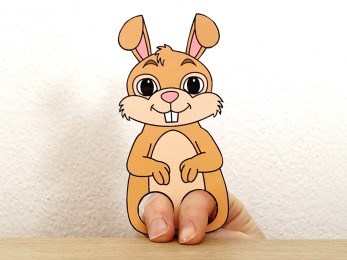 bunny rabbit finger puppet template printable pet animal craft activity for kids