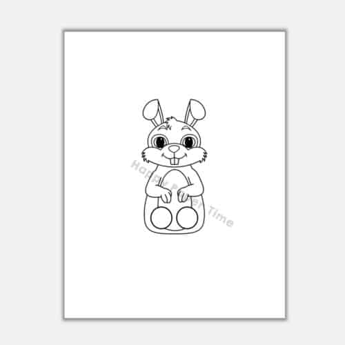 bunny rabbit finger puppet template printable pet animal coloring craft activity for kids