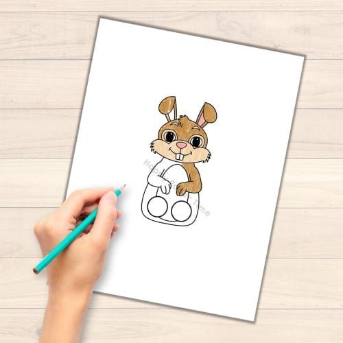 bunny rabbit finger puppet template printable pet animal coloring craft activity for kids