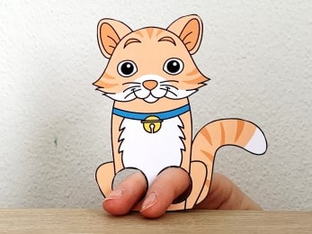 cat kitten finger puppet template printable pet animal craft activity for kids