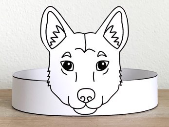 dingo paper crown headband printable coloring australian animal craft activity for kids