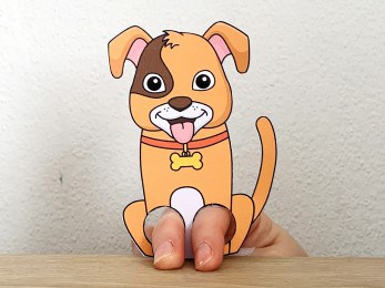 dog puppy finger puppet template printable pet animal craft activity for kids