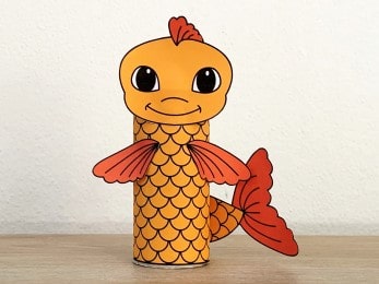 goldfish fish toilet paper roll craft pet animal printable decoration template for kids
