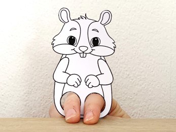 hamster guinea pig finger puppet template printable pet animal coloring craft activity for kids