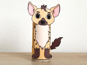 hyena toilet paper roll craft African animal printable decoration template for kids