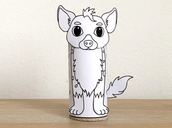 hyena toilet paper roll craft African animal printable coloring decoration template for kids
