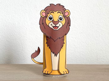 lion toilet paper roll craft African animal printable decoration template for kids