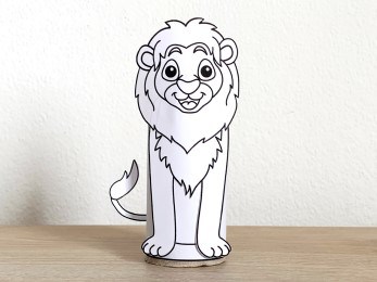 lion toilet paper roll craft African animal printable coloring decoration template for kids