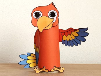 parrot bird toilet paper roll craft pet animal printable decoration template for kids