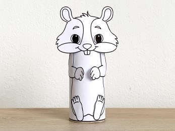 hamster rodent toilet paper roll craft pet animal printable coloring decoration template for kids
