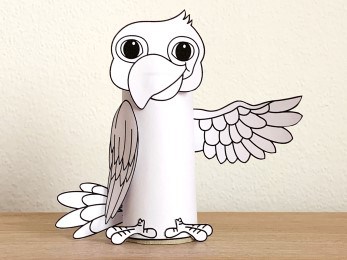 parrot bird toilet paper roll craft pet animal printable coloring decoration template for kids