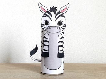 zebra toilet paper roll craft African animal printable coloring decoration template for kids