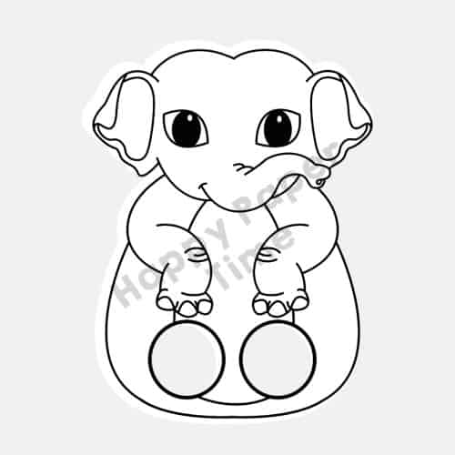 Asian elephant finger puppet template printable Asian animal coloring craft activity for kids