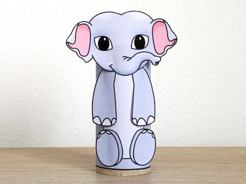 Asian elephant toilet paper roll craft Asian animal printable decoration template for kids