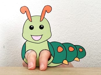 caterpillar finger puppet template printable bug insect craft activity for kids