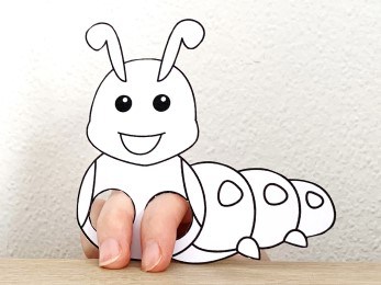 caterpillar finger puppet template printable bug insect coloring craft activity for kids