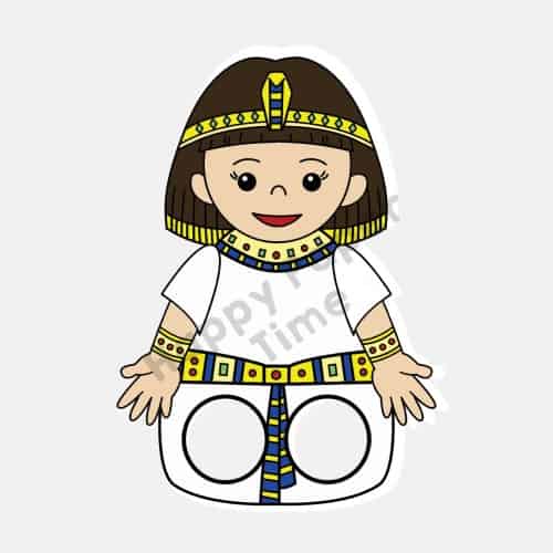 Cleopatra finger puppet template printable ancient Egypt craft activity for kids